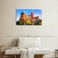 thumbnail image 2 of Elephant Stock Lisbon Pena Palace Wall Art - Horizontal Multi Panel Canvas - Living Room Wall Decor - Places Multi Panel - Orange And Green Decor - 33" x 20", 2 of 8