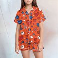 thumbnail image 2 of Kaprioy My First 4th of July Baby Girl Outfit Girls 2PCS Pajama Sets Button Down Short Sleeve with Shorts Sleepwear Summer Cute Lounge Outfit Sets for Teens, 2 of 5