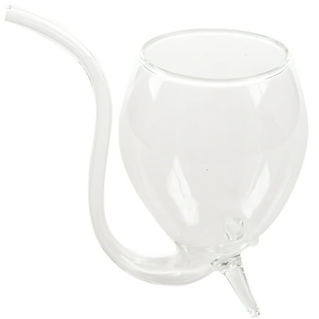 

ZALAGA Wine Whiskey Glass Heat Resistant Glass Sucking Juice Milk Cup Tea Wine Cup With Drinking Tube Straw