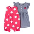thumbnail image 2 of Baby Girls' 2-Pack Romper (Red/Navy, 3 Months), 2 of 2