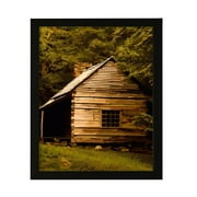 Secluded Country Cabin, 5 x 7 Black Framed Print Sign Easy Installation | Forest and Trees | Stylish Modern Decoration For The Home and Officer