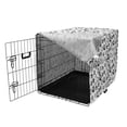 thumbnail image 3 of Geometric Circle Dog Crate Cover, Abstract Various Round Pattern with Reflections in Minimalist Design, Easy to Use Pet Kennel Cover for Medium Large Dogs, 35" x 23" x 27", Black White, by Ambesonne, 3 of 6