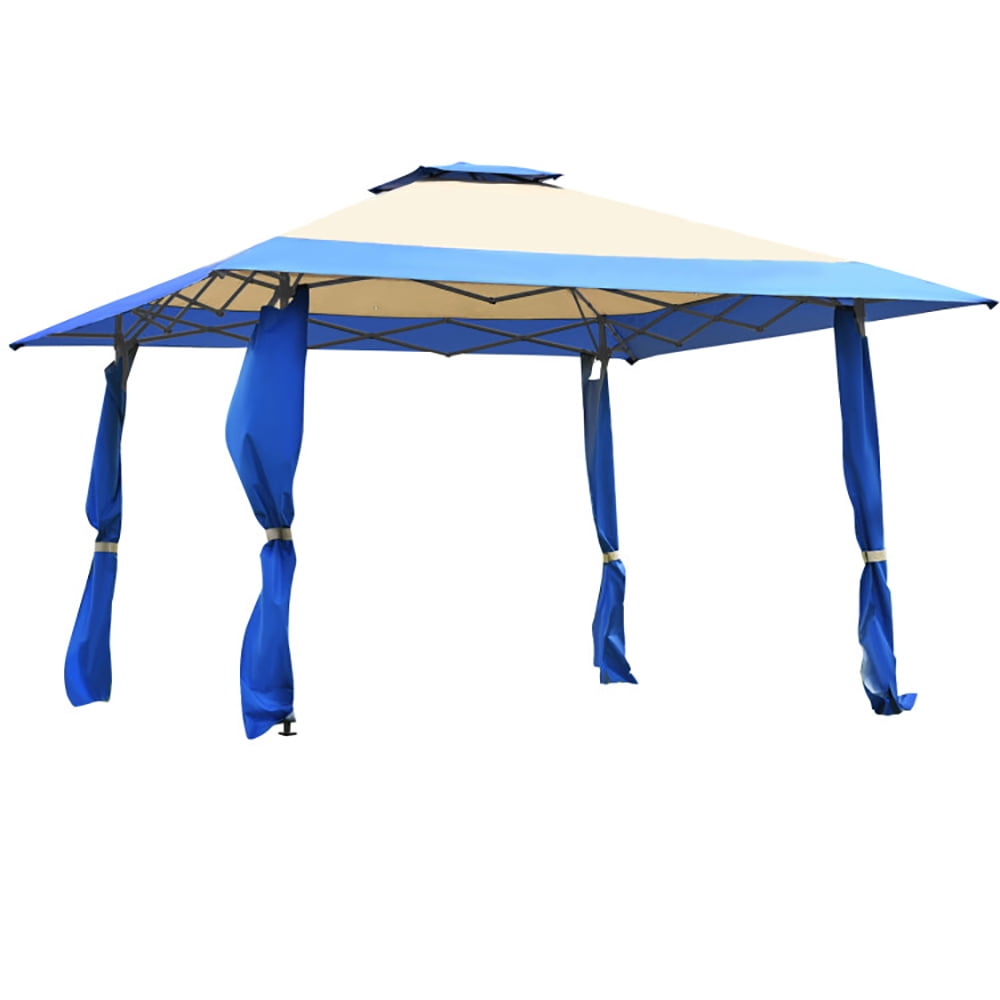 Aimee Lii 13 Feet x 13 Feet Pop Up Canopy Tent Instant Outdoor Folding Canopy Shelter, Backyard Canopy Gazebo, Blue