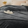 thumbnail image 4 of SHIQI-Seamless Big Blanket 120x120 Inch Oversized King 3D Jacquard Check Huge Fleece Blanket - Cozy Extra Large for Bed, King Size for Family, Giant 10x10ft, Dark Grey, 4 of 4