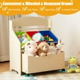 thumbnail image 6 of Giantex Wooden Kids Toy Storage Organizer, Toddler Furniture Storage Unit w/Wheels for Child's Bedroom Playroom, Natural, 6 of 8