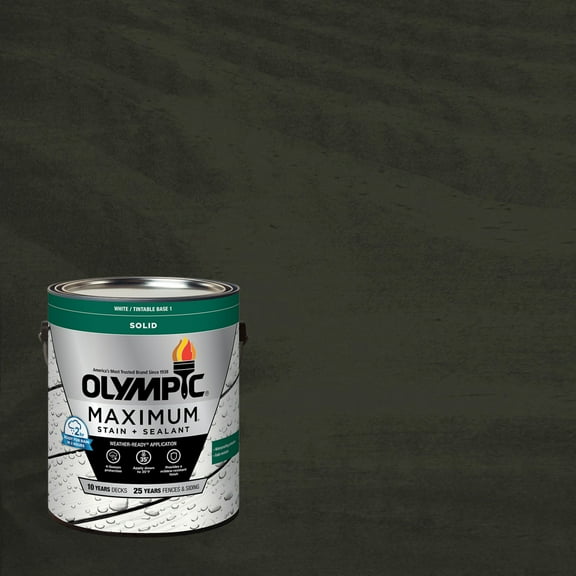 Olympic Maximum 1 Gallon SC-1026 Deep Charcoal Solid Color Exterior Stain and Sealer in One