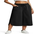 thumbnail image 2 of LYMAYTER Cotton Linen Culottes Pants for Women Loose Wide Leg Casual Cropped Pants for S-3XL, 2 of 10