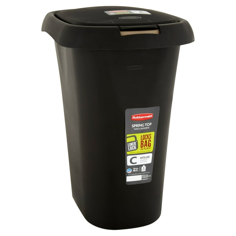 Rubbermaid 8 gal Service Cart Refuse Bin - 17L x 21D x 22H