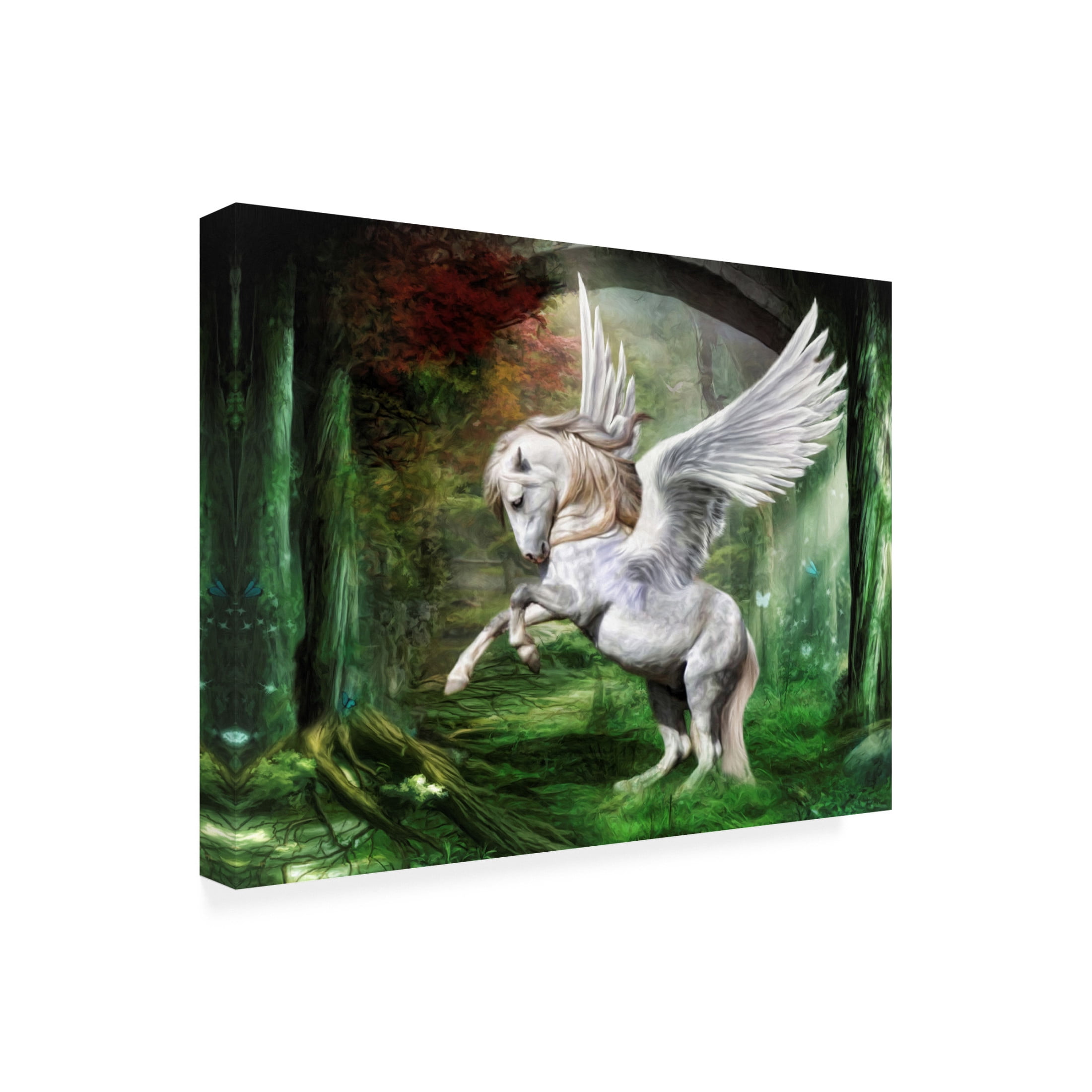 Canvas Wall Art - Trudi Simmonds 'White Pony Pegasus' Wall Art for Living Room, Bedroom, or Office Décor by Trademark Fine Art - 24 x 18 Inches