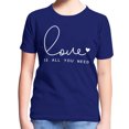 thumbnail image 5 of Girls Shirts Short Sleeve Valentine's Day Print Crewneck Kids Funny Tee Size 4-5 Years,Dark Blue, 5 of 5