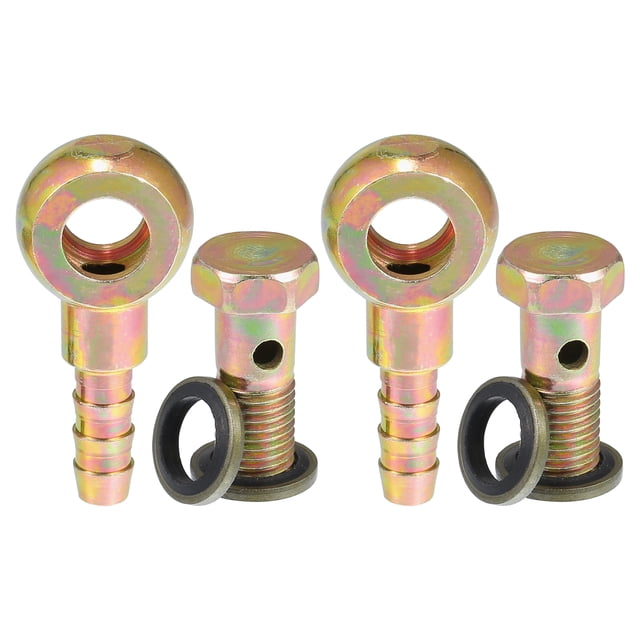 Unique Bargains 2 Set Car Oil Cooler Screw Ball Head Adapter Turbo Brake Line Bolt Adapter M10x1.25 8mm OD with Washers