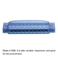 thumbnail image 3 of Uxcell Blue Clearly Colorful Translucent Harmonica 10 Holes ABS Harp Mouth with Box, 3 of 6