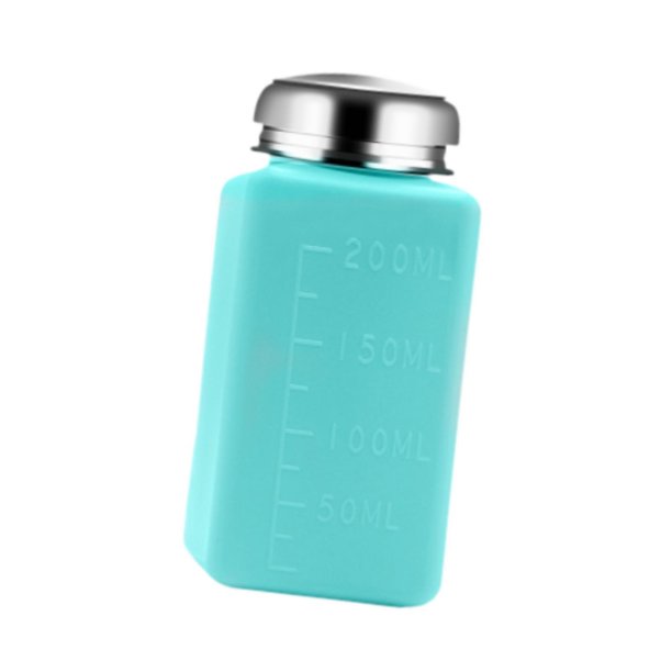 Botella dispensadora con bomba para desmaquillante, herramienta de limpieza, reutilizable, a prueba de fugas, vacía. Azul 200 ml
