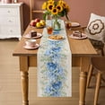 thumbnail image 2 of Hydrangea Eucalyptus Table Runner 108 Inches, Summer Botanical Vintage Beige Bed Runner Dresser Scarves Tabletop for Indoor Outdoor Parties/Ceremony/Banquet, 13"x 108", 2 of 9