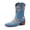 Light Blue, variant on Women's Flower Embroidered Ankle Boots Floral Snip Square Toe Western Cowboy Boots Chunky Heel Pull On Short Boots