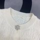 thumbnail image 4 of Suéter de punto para mujer con ojos bordados de diablo de diseñador de marca, cárdigan de mujer de estilo francés en blanco roto, nuevo para otoño/invierno 2024, 4 of 4