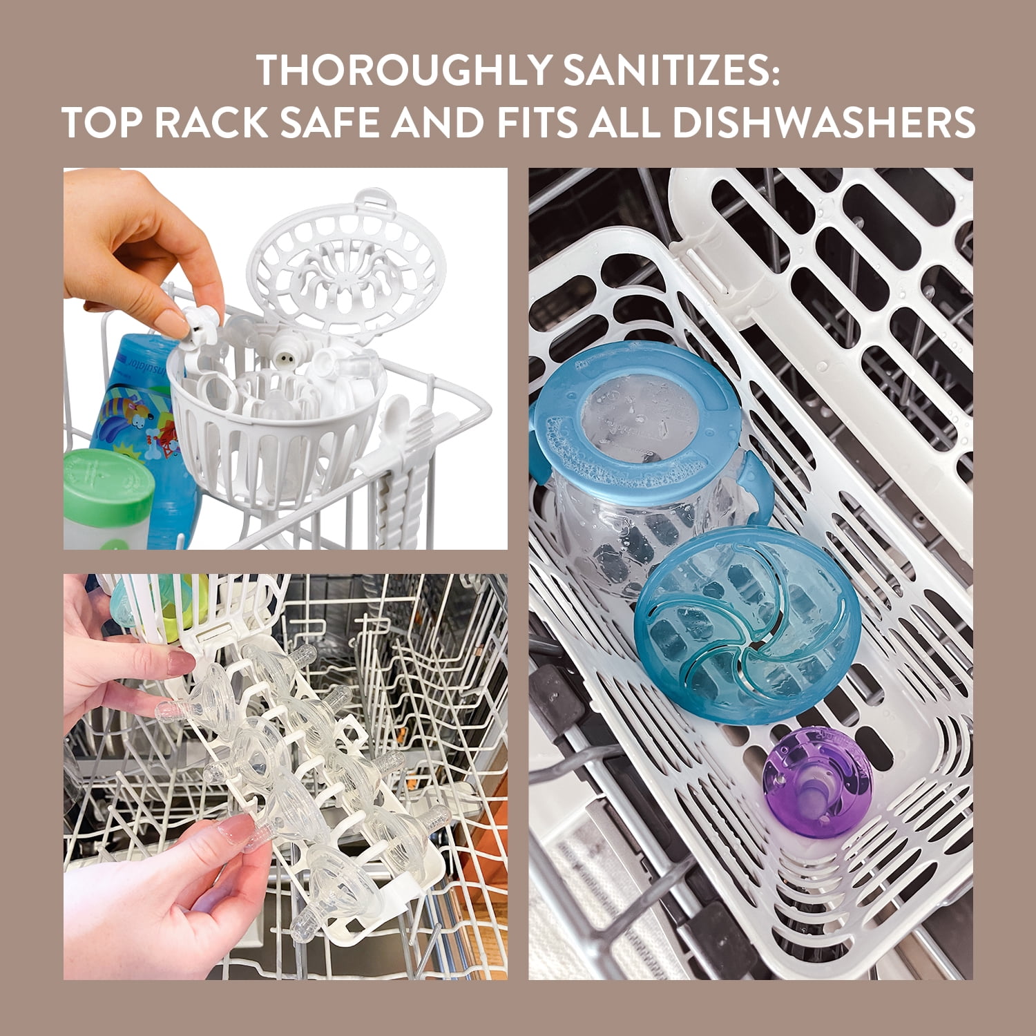 Prince Lionheart Dishwasher Basket Combo (3-in-1 Combo), Thoroughly Sanitizes Baby Items