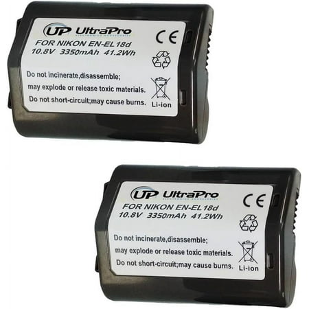 Image of UltraPro EN-EL18 EN-EL18a EN-EL18b EN-EL18c EN-EL18d 2-Pack Li-ion Batteries for Select Nikon Cameras
