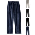 thumbnail image 1 of Sentmoon Mens Pjs Men Pants Casual Man Fashionable Solid Color Fleece Casual Home Elastic Waist Pajamas Pocket Pants for Travel and Lightweight Packing Gray L, 1 of 9