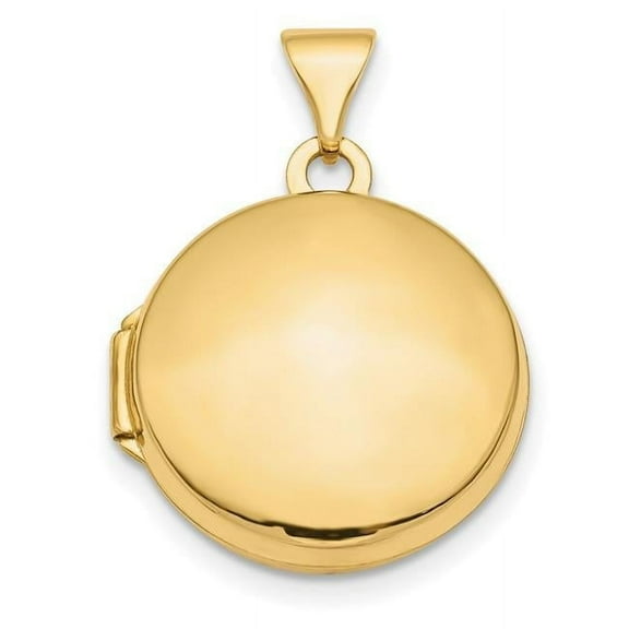 14K Yellow Gold Polished Domed 16 mm Round Locket Pendant