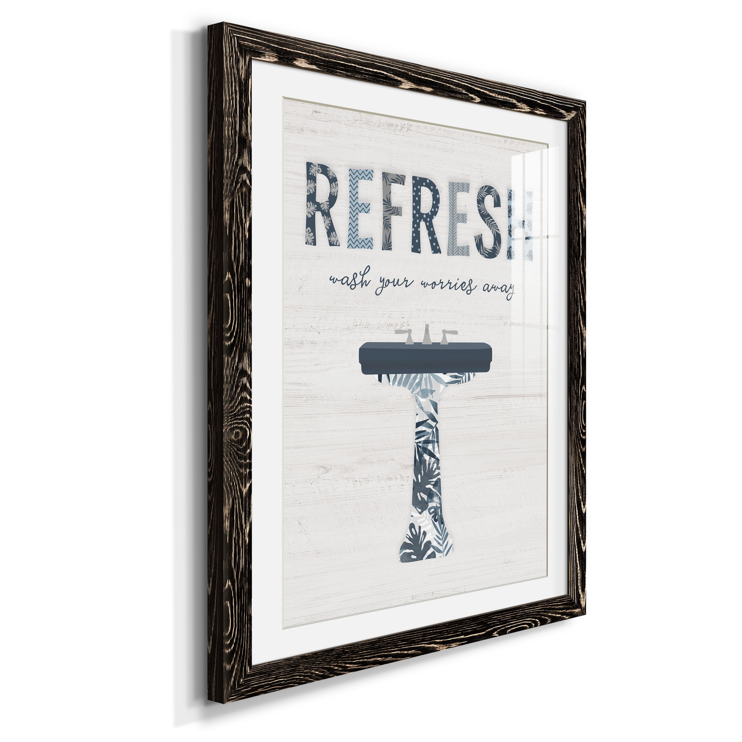 Palm Bath II - Premium Framed Print - Distressed Barnwood Frame - Ready to Hang