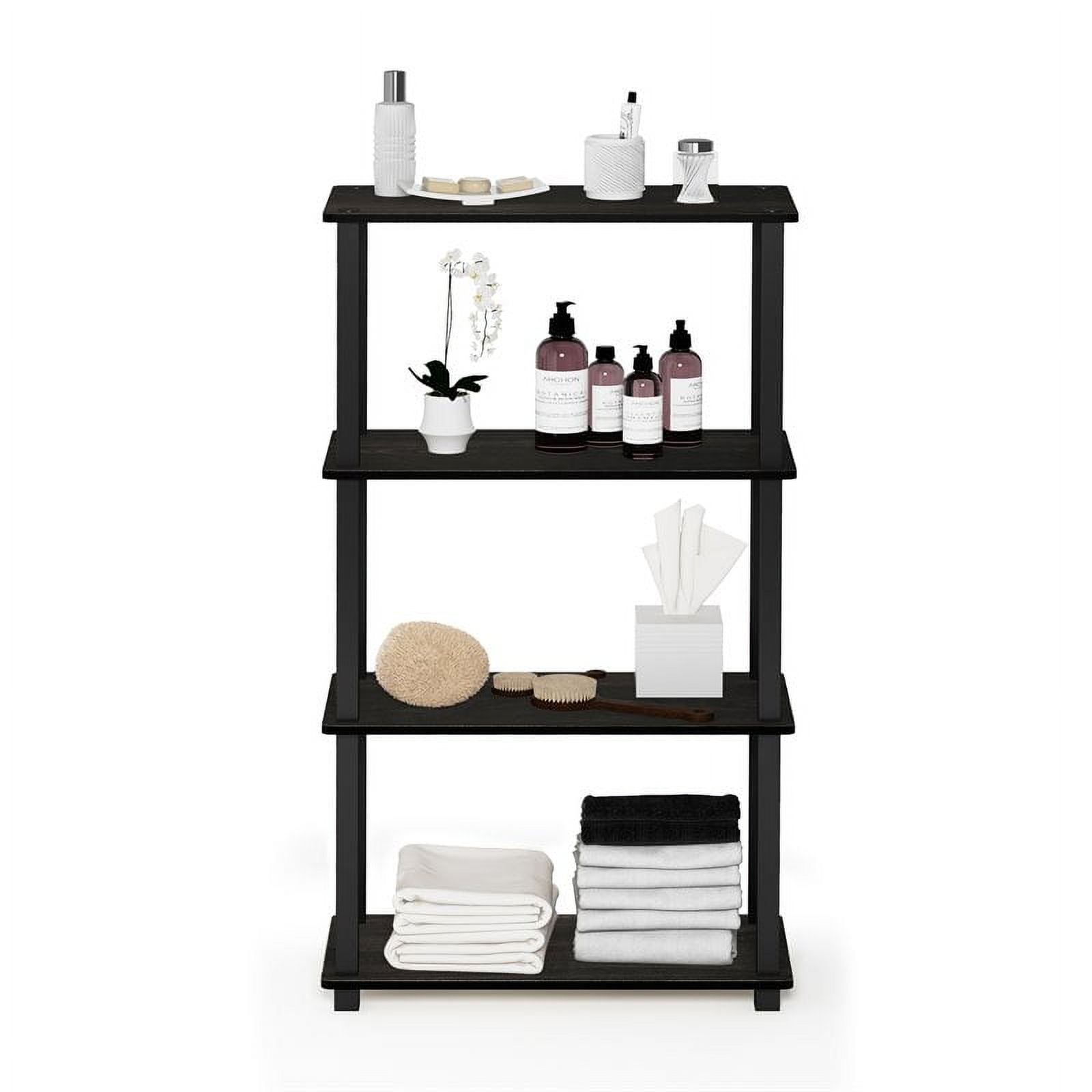 Furinno Turn-S-Tube 23.6â€ W x 11.4 D x 43.25 H 4-Shelf Decorative Shelves, Black