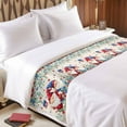 thumbnail image 4 of Bed Runner Scarf for Cal.King Size Bed, Independence Day Beds Scarf Throws for Foot of Bedding, Cute Gnomes Eucalyptus Retro Beige Decorative Beds Runners for Bedroom Guestroom, 102"x20", 4 of 8
