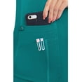 thumbnail image 4 of MED COUTURE Women V-Neck Shirttail Top, Color: Teal, Size: XS (7459-TEAL-XS), 4 of 5