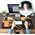 thumbnail image 4 of XXL Large Gaming Mouse Pad,Black Grey Gold Marble Texture Big Desk Pads PC Keyboard Waterproof and Non-Slip 31.4 x 15.7inches 3mm Thick Table Mat,Ideal Partner for Work & Laptop, 4 of 6