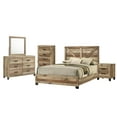 thumbnail image 2 of Kings Brand Furniture Biloxi Farmhouse Classic 5-Piece Bedroom Set - Bed Frame with Headboard, Dresser, Mirror, Chest and Nightstand (Queen), 2 of 5