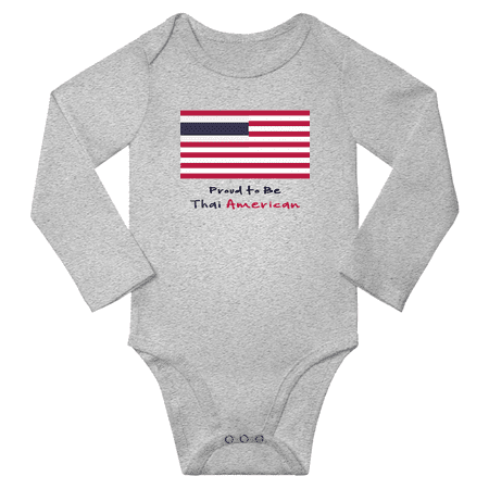 

Proud to be Thai American Baby Long Slevve Bodysuits Unisex Gifts (Gray 3-6 Months)