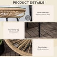 thumbnail image 3 of Outdoor PE Rattan Coffee Table with Tempered Glass Top, Patio Wicker Side Table for Garden, 3 of 6
