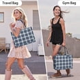thumbnail image 6 of Large Capacity Tote Bag,Navy White Plaid Checkered Pattern Handbag Fashion Luxury Tote Bag,15.7"x13"x 5.1" Inches,Laptop Compatible, 6 of 6