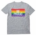 thumbnail image 1 of Tstars Men's LGBT Clothing Be Proud Gay Lesbian Rights Support Pride Parade Rainbow Flag Gay Gifts for Husband Gay Shirt for Him Shirts for Men T-Shirt, 1 of 7