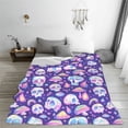 thumbnail image 5 of Pofeuu Skull mushroom colorful Print Ultra-Soft Micro Fleece Blanket,for Bed Or Sofa,All Season Throw Blankets Flannel Blanket-80"x60", 5 of 7
