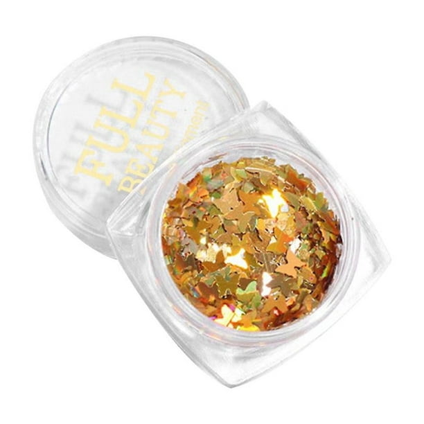 Paillettes acrílicos holográficos con lentejuelas y mariposas con purpurina para uñas