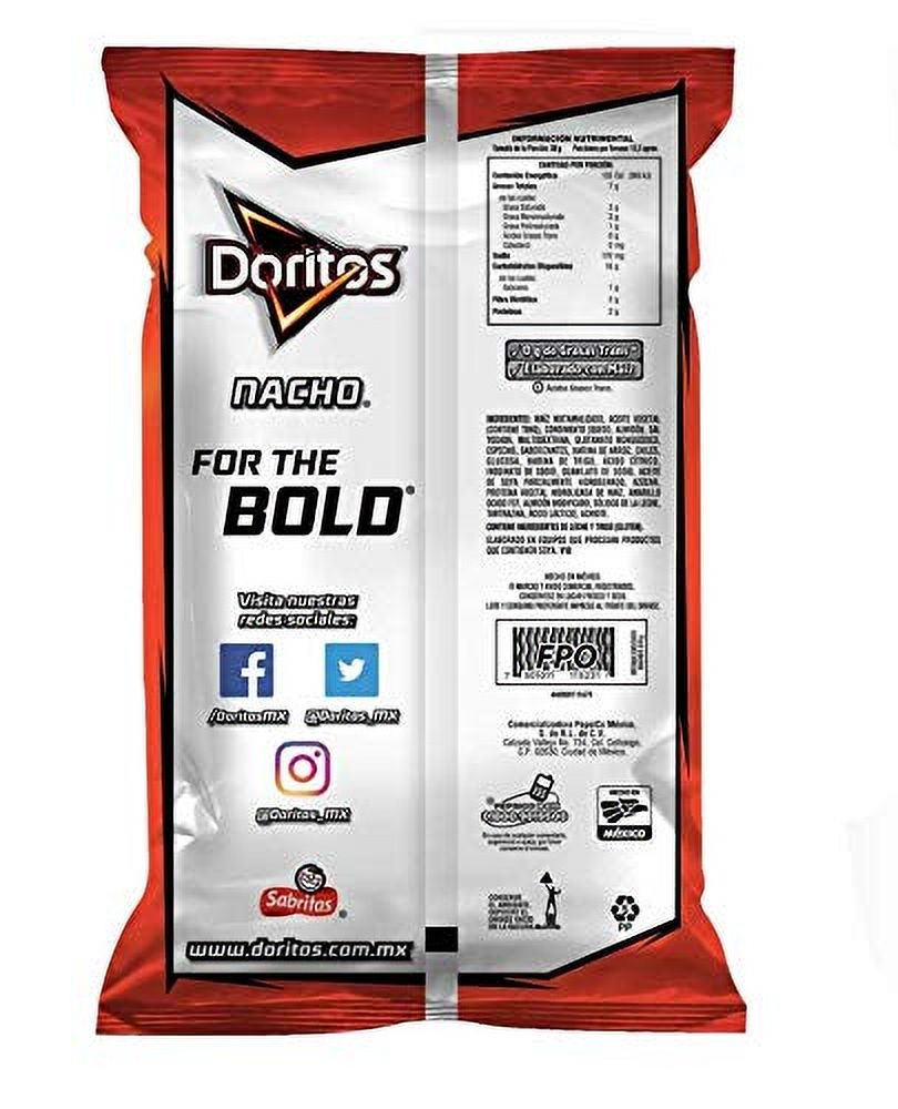 Doritos Nacho Mexican Version VTF5&nbsp;Sabritas (3 Pack 5.4oz Cheesy Corn Chips Famous Popular Classic Snacks Fun Bag Bulk Deal Fancy Appetizers grab varieties hot & queso flavor botanas Mexicanos