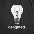 thumbnail image 2 of Womens Delighted T Shirt Funny Broken Smashed Light Bulb Joke Tee for Ladies (Heather Black - DELIGHTED) - M, 2 of 3