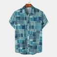 thumbnail image 2 of Chemises à Manches Courtes pour Hommes Chemises Décontractées à Boutons Imprimé Bloc de Couleur avec Poche Chemise à Manches Courtes Col Rabattu Chemises Hommes Chemises Hommes Manches Courtes Décontractées, 2 of 9