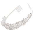 thumbnail image 1 of Wedding Princess Crown, Decorative Bridal Crown Comb Fixation Fine Workmanship Silver Attractive Sparkling  for, 1 of 8