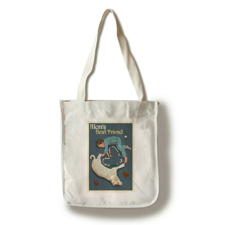 Man's Best Friend - Lantern Press Poster (100% Cotton Tote Bag - (Best Bags For The Office)