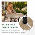 thumbnail image 4 of Round Outdoor Tablecloth with Umbrella Hole and Zipper, Brown Tablecloth with Elastic Waterproof, Vintage Modern Abstract Art Ombre Patio Table Covers for 55" - 60" Picnic Pool Tables, 4 of 9