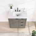 thumbnail image 5 of Cadiz 36" Single Vanity in Fir Wood Grey with Composite top in Lightning White, 5 of 16