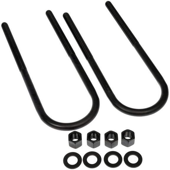 Dorman 929-709 Rear Leaf Spring Axle U-Bolt Kit for Specific Ford Models, Semi-Gloss Black