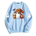 thumbnail image 3 of Cute Ghost Halloween Sweatshirts for Women 2025 Crewneck Ghost Coffee Pumpkin Graphic Sweatshirt Pullover Tops, 3 of 5