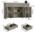 thumbnail image 7 of Homfa 55"W Kitchen Sideboard Credenza, 4-Doors 3-Drawer Wood Buffet Storage Cabinet with Adjustable Shelves, Wash Gray, 7 of 7