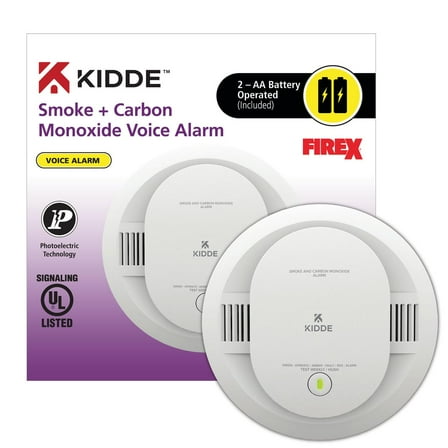 Kidde Battery Operated Smoke & Carbon Monoxide Detector with LED Lights & Voice Alerts