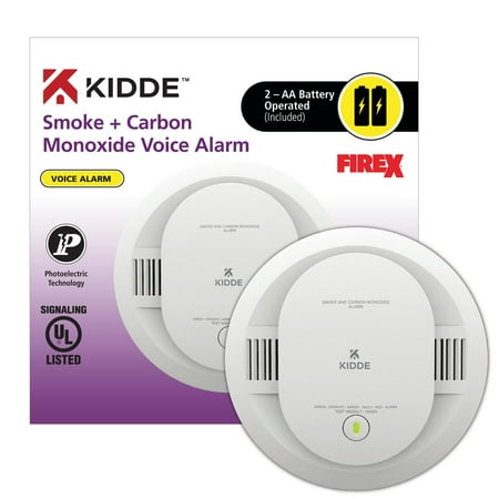 Kidde Battery Operated Smoke & Carbon Monoxide Detector with LED Lights & Voice Alerts