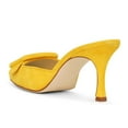 thumbnail image 3 of XYD Women Fashion Oversized Buckle Pointy Closed Toe Mules Thin High Heel Pumps Slip-ons Dress Casual Shoes Size 7 Yellow, 3 of 4