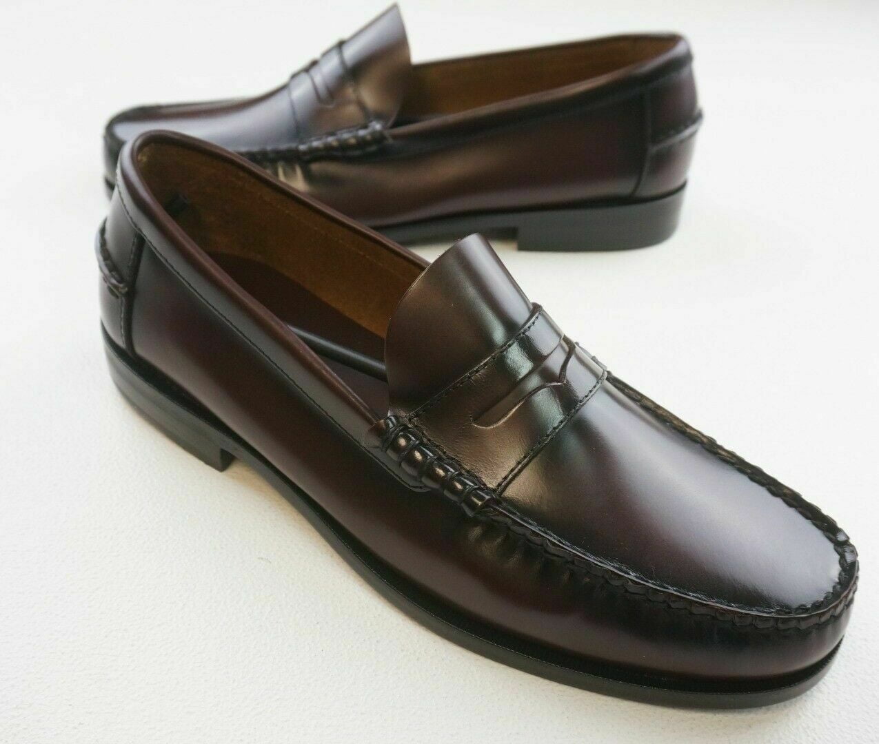 New Florsheim Burgundy Leather Berkley Penny Loafer Mock Toe Dress Shoe ...